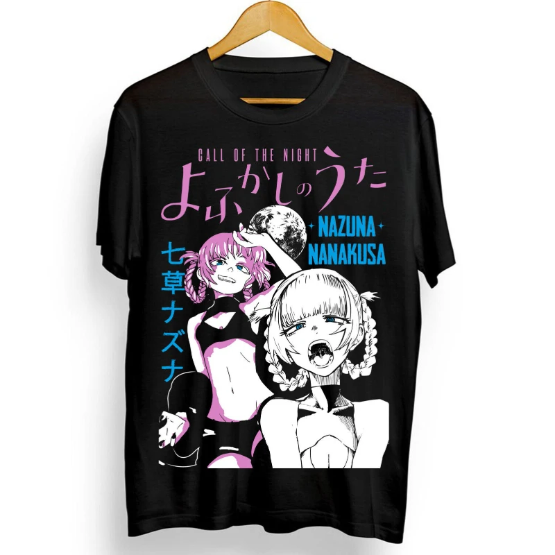 Anime Call of The Night Nazuna Nanakusa Print T-shirt Yofukashi No Uta Oversized Casual Soft Cotton Streetwear Short Sleeve Tops