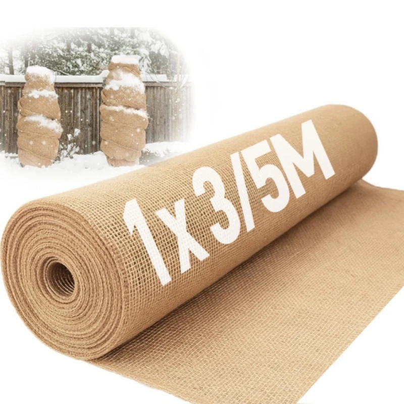 Burlap Plant Cover for Winter Garden Protection Tree Wrap Frost Blanket Natural Jute Fabric for Shrubs Flowers Outdoor Plants