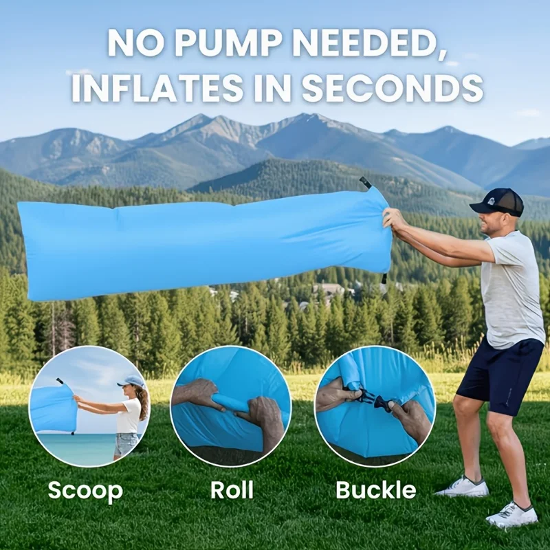 New Arrival Inflatable Lounger Air Sofa Portable Outdoor Camping Lazy Sofa Water/Music Festival Inflatable Couch Rectangular