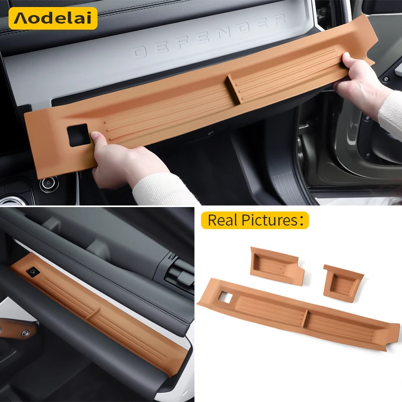 3 pieces left driving suitable for 2020-2025 Land Rover Defender 90 110 130 console storage box cushion protection pad silicone