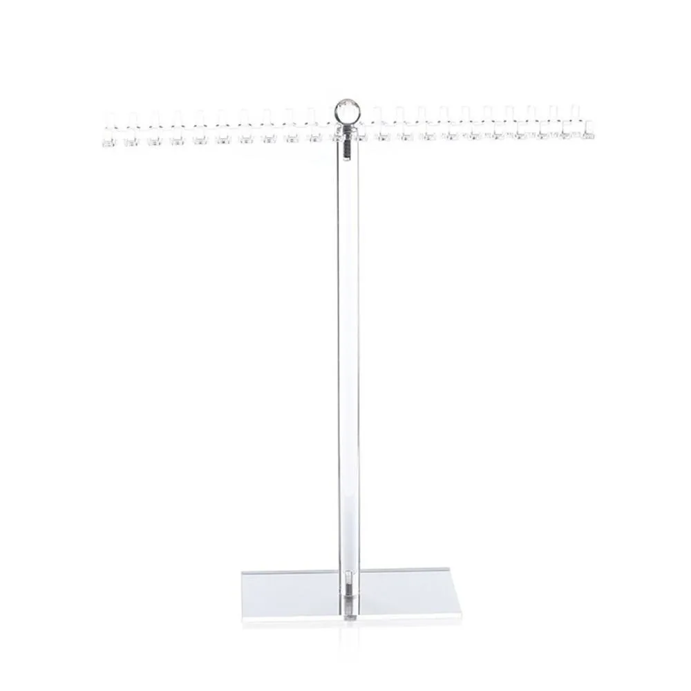 

Acrylic Necklace Holder Transparent Bilateral Hook Bracelet Organizer With Base Jewelry Display Stand Pendant Display