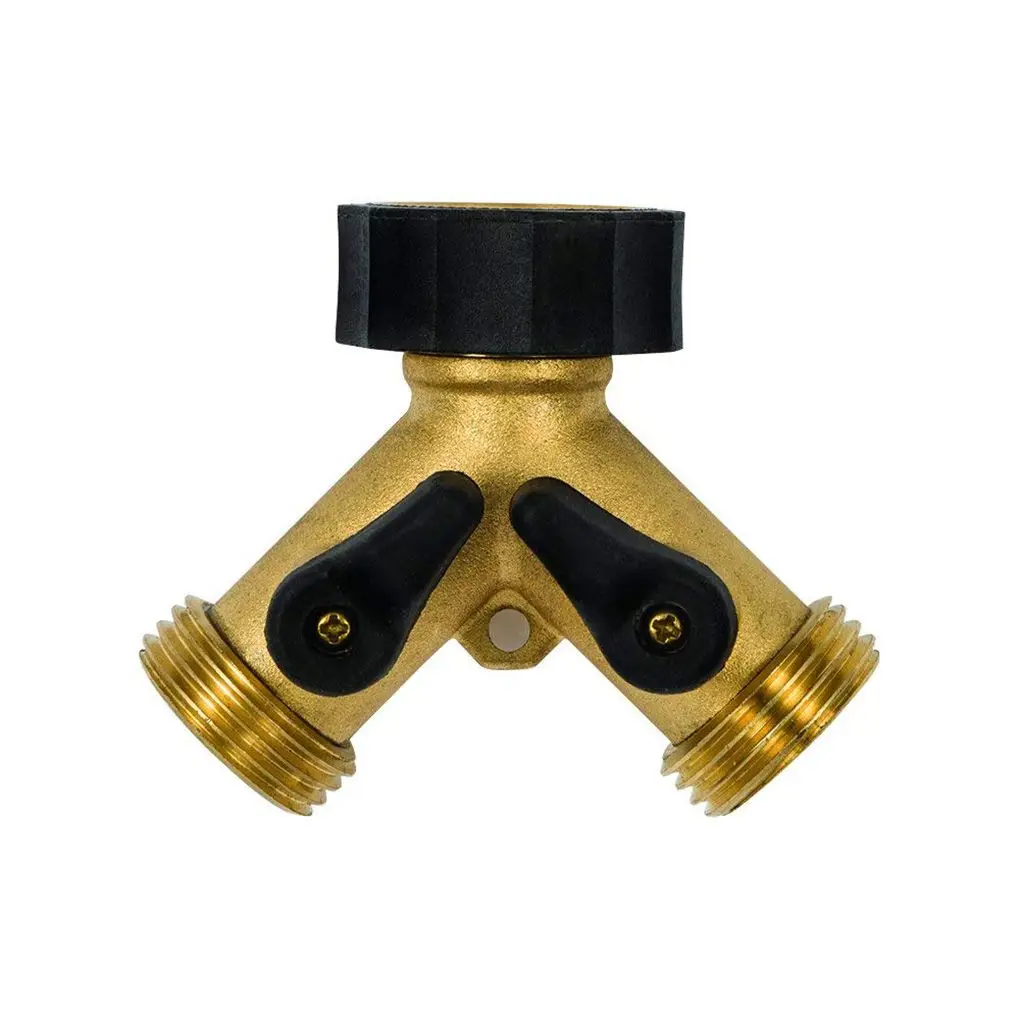 

Brass 2-Way Connector Faucet Water-tap Dual Shut-off Valve Controls Faucet Splitter Replacement