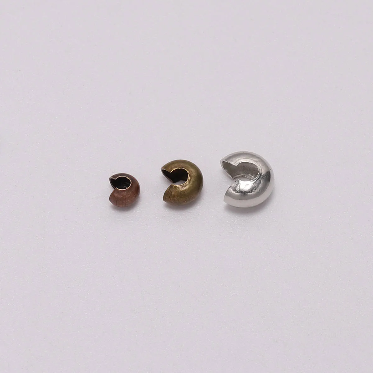 Perles rondes en cuivre avec couvercles ouverts en CriAJEnd, diamètre 3mm, 4mm, 5mm, entretoise de bouchon pour bijoux à bricoler soi-même,