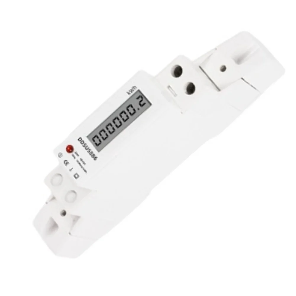 DDSU5886 1 Phase Energy Meter 220V 5(80) 1 Accuracy Designed for Compact Electrical Cabinets LCD Display with Backlight