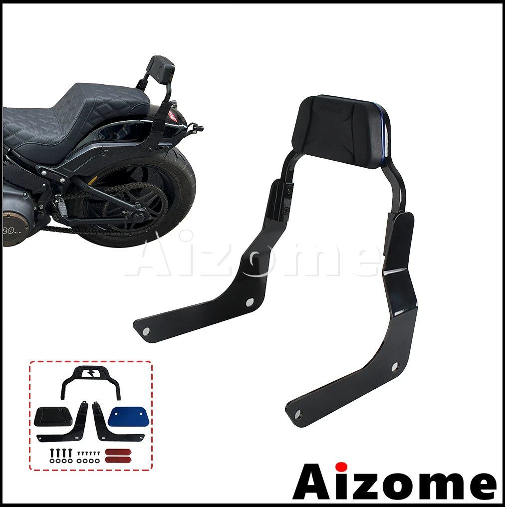 

Короткая спинка Sissy Bar, аксессуары для мотоциклов для Harley Softail Fat Bob 114 FXFBS FXFB 2018-2025 24, мини-спортивная подушка SissyBar Pad