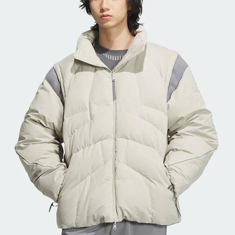 Adidas New Men's Detachable Zipper Stand-up Collar Down Jacket JM6175