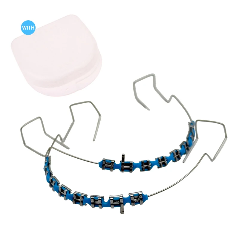 1 زوج طب الأسنان بين قوسين الأقواس مع هوك الأسنان اكسسوارات الديكور الأسلاك المعدنية الملونة تقويم الأسنان روابط الأوعية الدموية