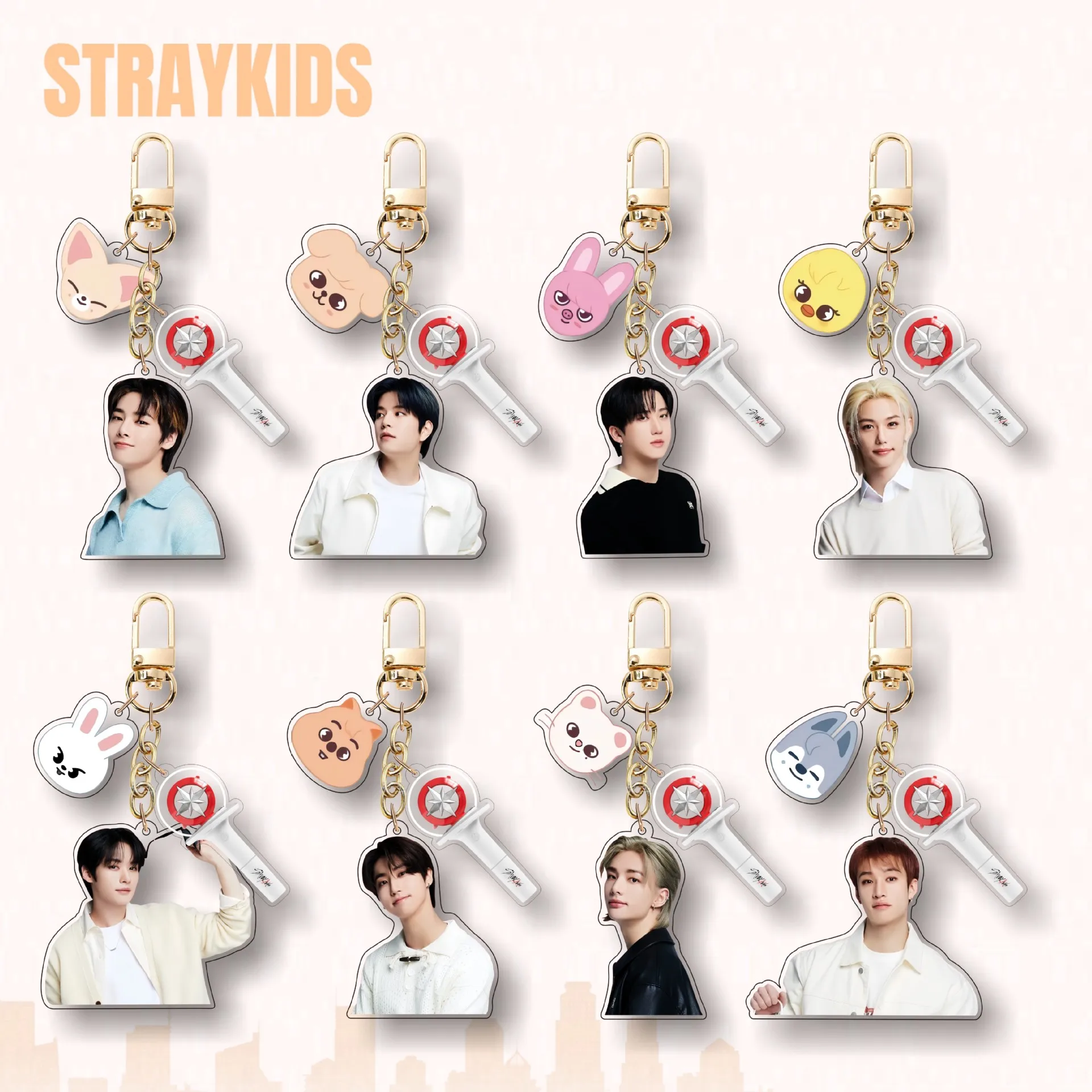 

Новый SKZOO мультфильм акриловый брелок Straykids окружающий гуманоидный брелок кулон сумка кулон окружающие подарки