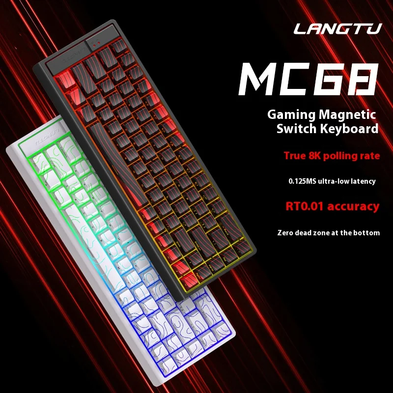 

LANGTU MC68 Mechanical Keyboard with Magnetic Axis - Fully Hot-Swappable Gaming Wired Keyboard for Competitive Play