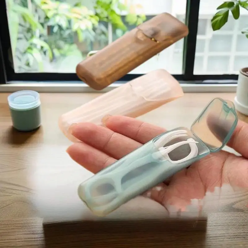 Portable Mini Toothpick & Cotton Swab Storage Box for Travel and Kitchen Use