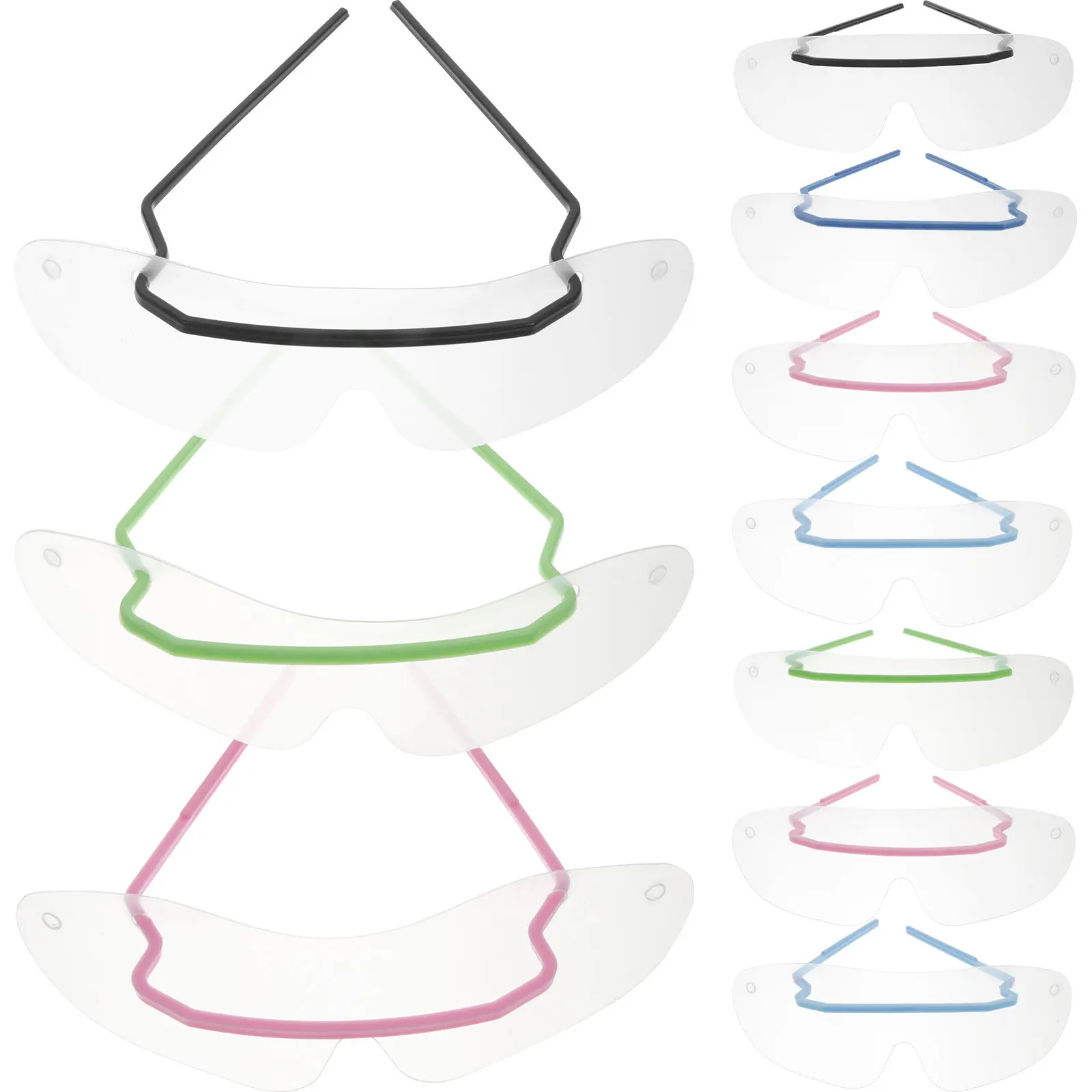 10Pcs Disposable Eye Mask Sturdy Eye Protective Glasses Adults Hd Clarity Lens Wind Dust Spittle Resistant Eyes Protector Unisex