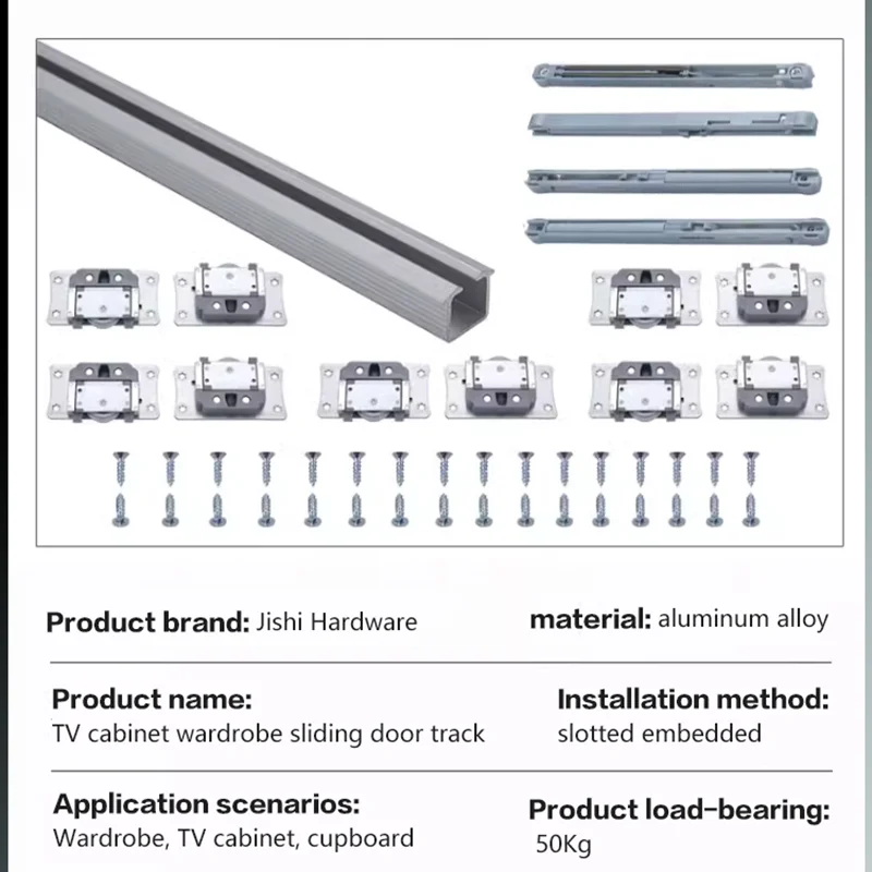 Szafa Akcesoria do drzwi przesuwnych Wbudowana szyna przesuwna do drzwi przesuwnych Szafka TV Szyna prowadząca tłumiąca drzwi przesuwnych