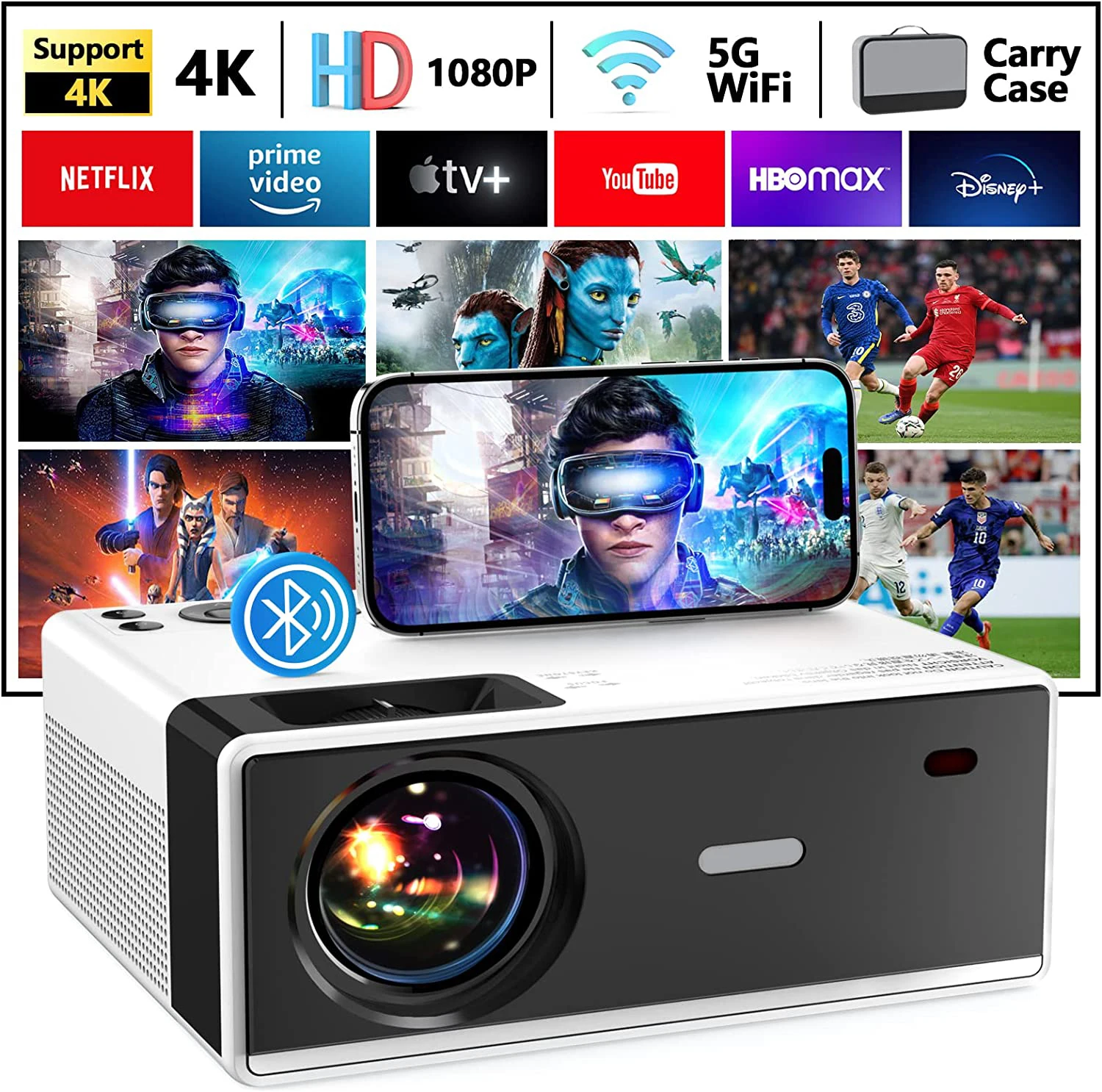 YERSIDA projektor P3 smart tv 1080P projektor WIFI natywny 10000 lumenów LED kino domowe projektor Beamer dla androida iPhone 4K