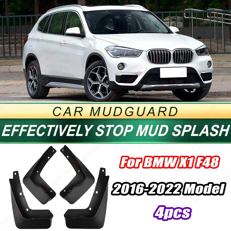 For BMW X1 F48 2016-2022 Model 4PCS Front Rear Mud Flaps Splash Guards Fender Mudguards Auto Accessories