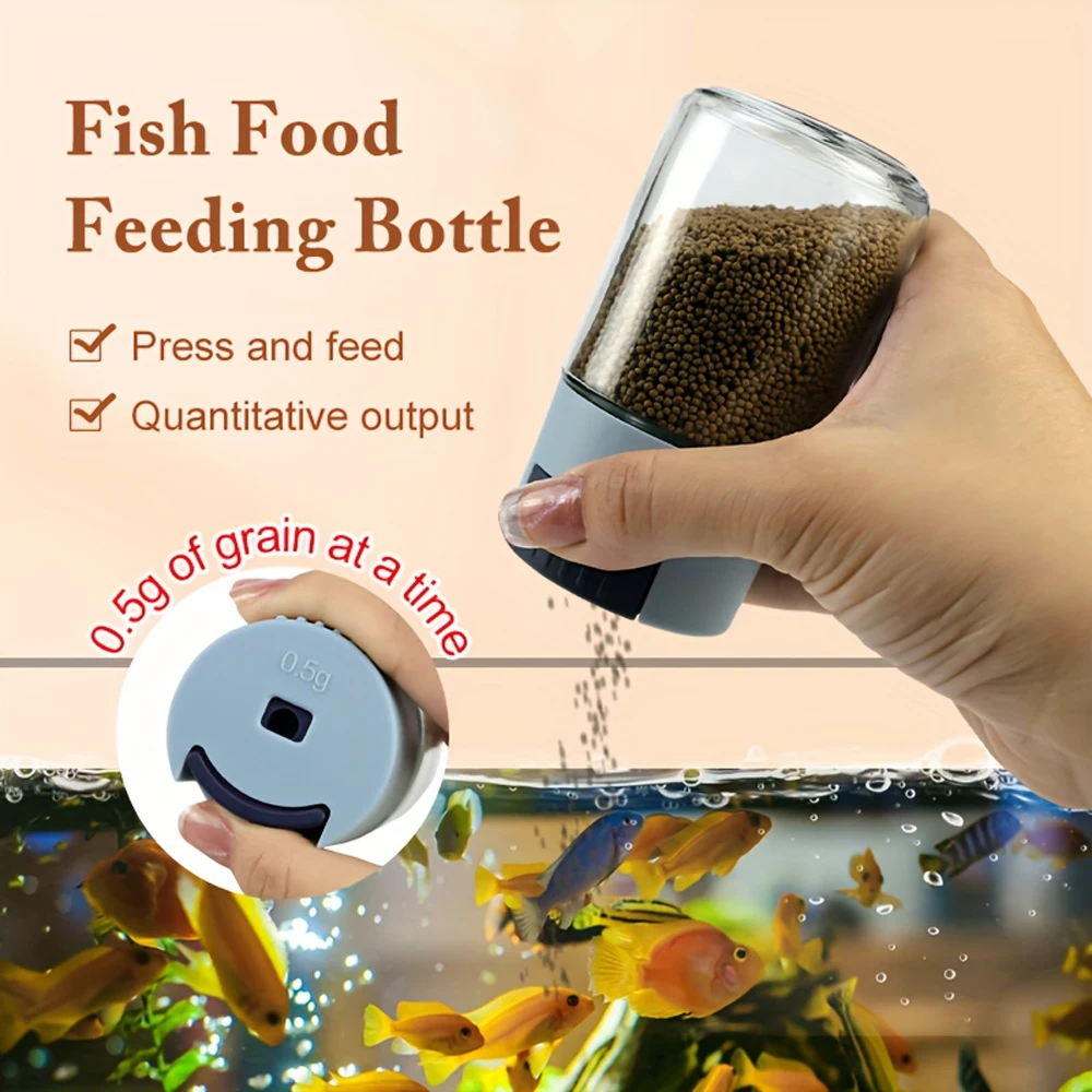 Push-type Quantify Feeder Fish Food Storage Bottle Fishbowl Tool Aquarium Accessories Jellyfish Tortoise Goldfish Crap Feeder