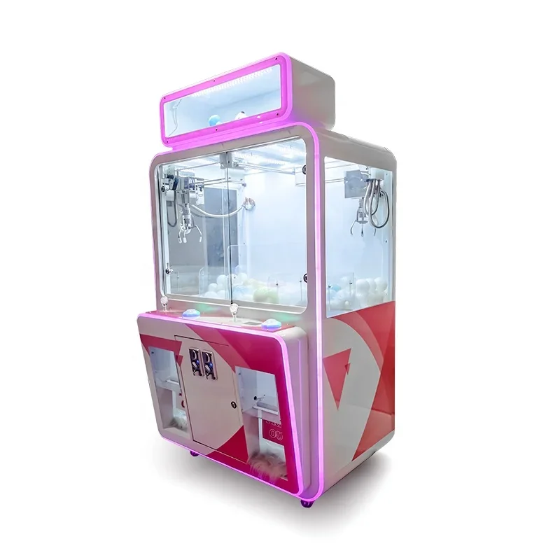 Klauen automat 2 Spieler UFO Catcher Pink angepasst zwei Krallen Arcade Spielzeug Kran Spiel Krallen maschine