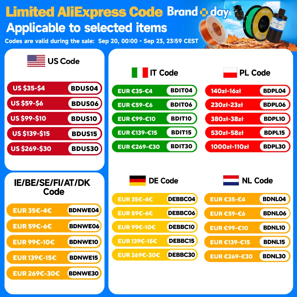 KINGROON 5KG(11LBS) ABS Filament 1.75mm High Strength Toughness 3D Printer Material Black White Multicolor ABS 1kg*5 Roll