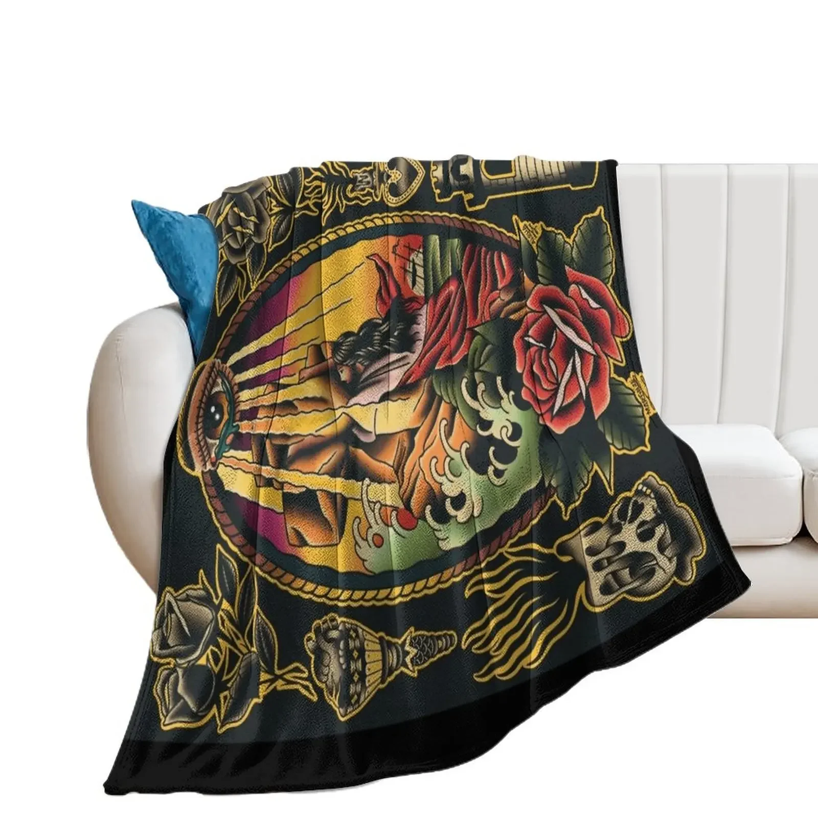 

Rock of Ages watercolor ((horizontal version)) Throw Blanket Quilt Decorative Throw Sleeping Bag Plush Blankets