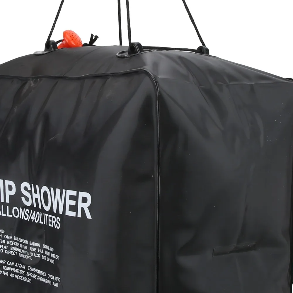2 Pack 40L Capacity Solar Shower Bag PVC Heat Absorbing Camping Shower Bag Removable Hose Nylon Ropes Portable Water Bag Beach