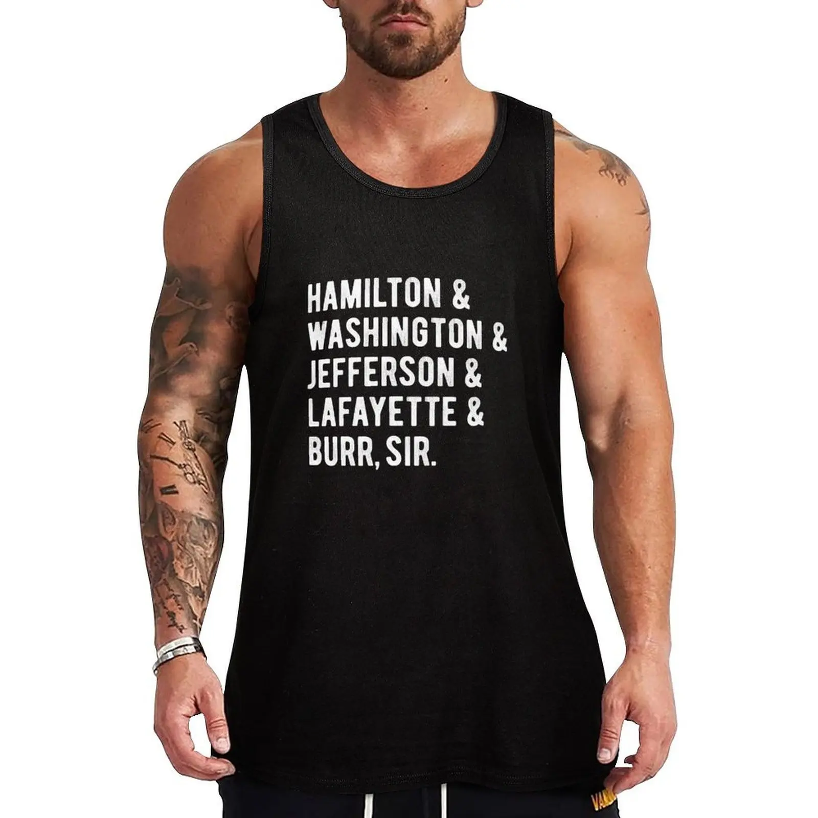 Hamilton & Washington & Jefferson & Lafayette Burr, sir squad Tank Top Sweat Resistant Tank Top Moisture Wicking Gym Wear
