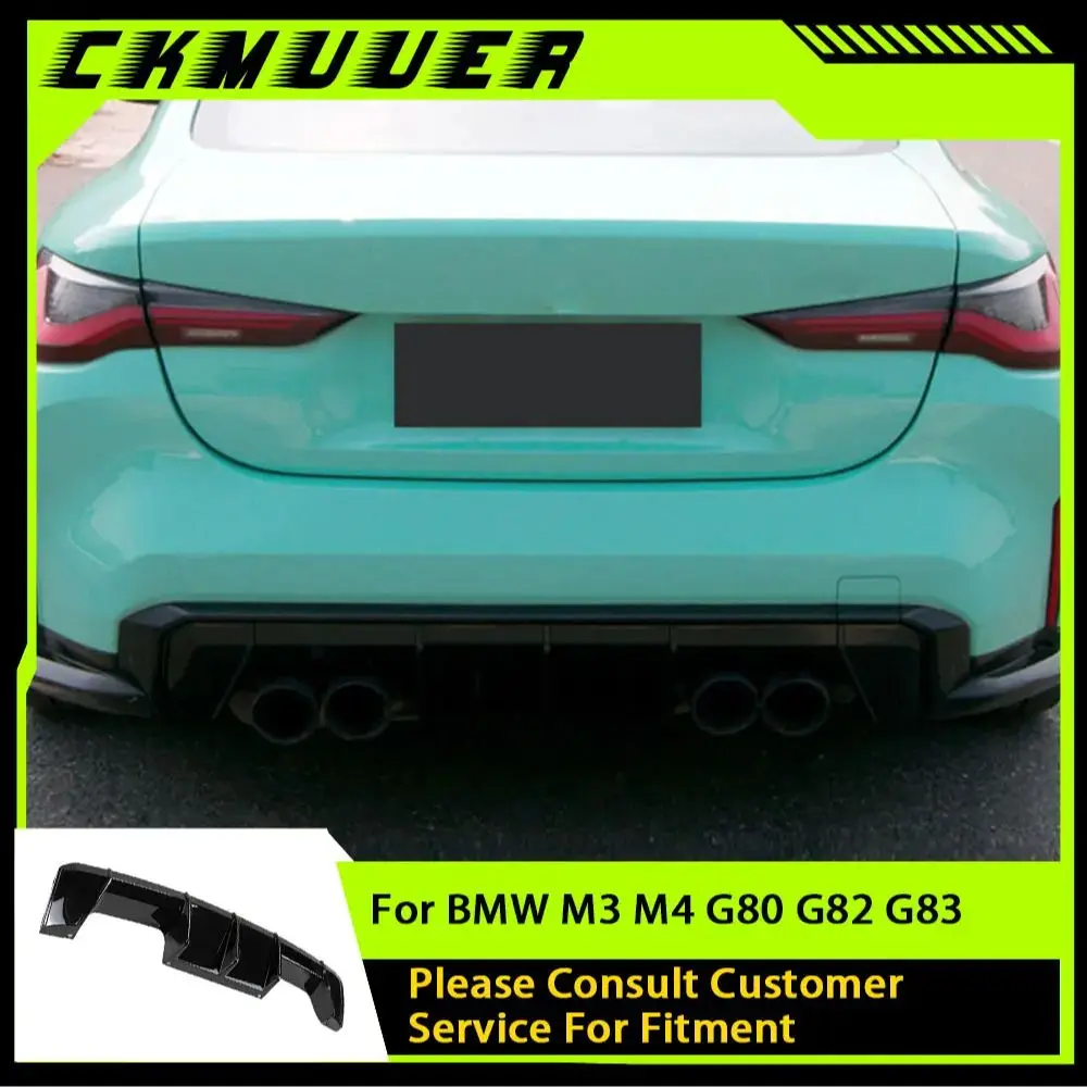 

CKMUUER Rear Bumper Diffuser Lip Spoiler for BMW G80 M3 G82 G83 M4 2021+ Car ABS Bumper Diffuser Guard Body Kits Accessories
