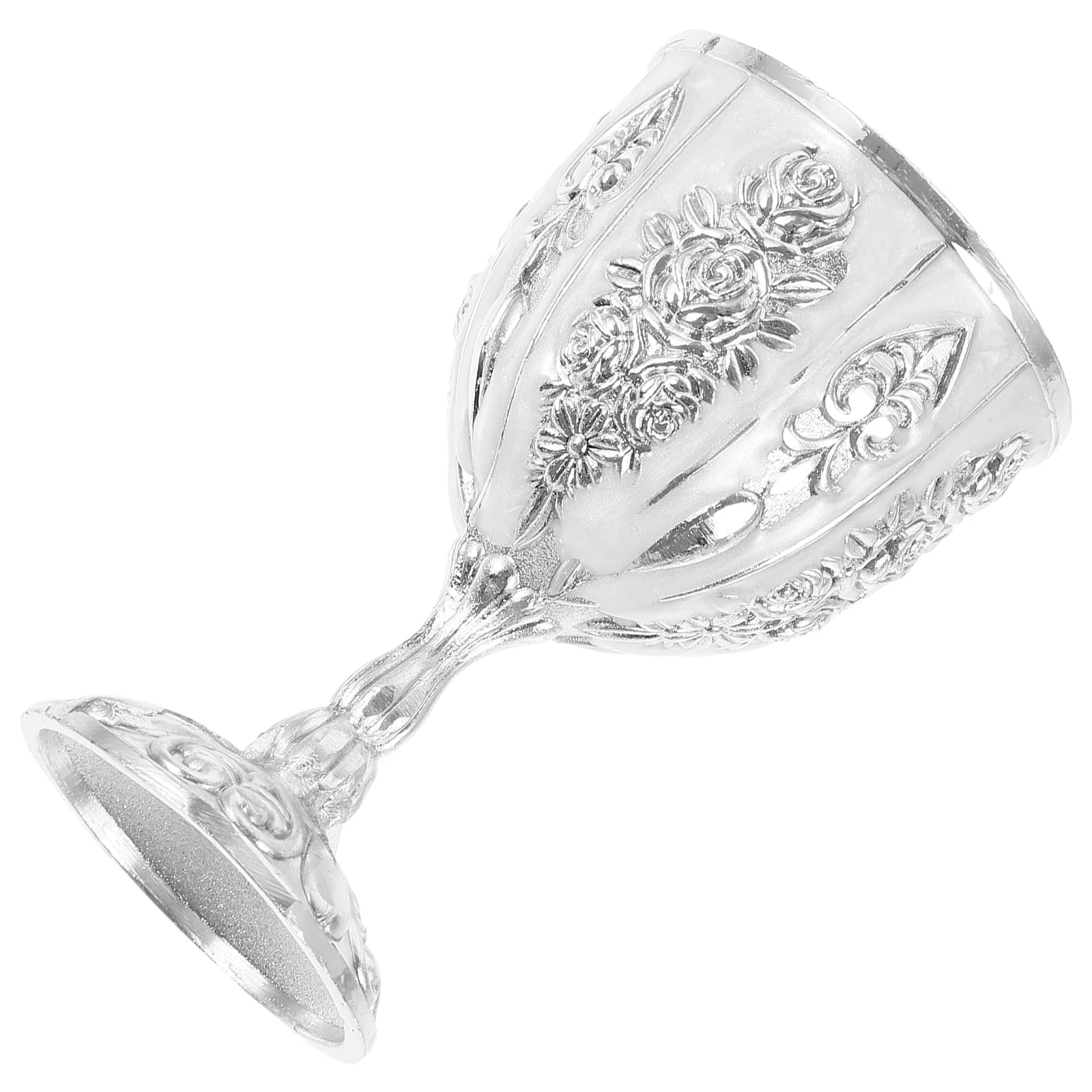 

European High-end Glass Cocktail Metal Retro Style Cup Decorative Zinc Alloy Goblet