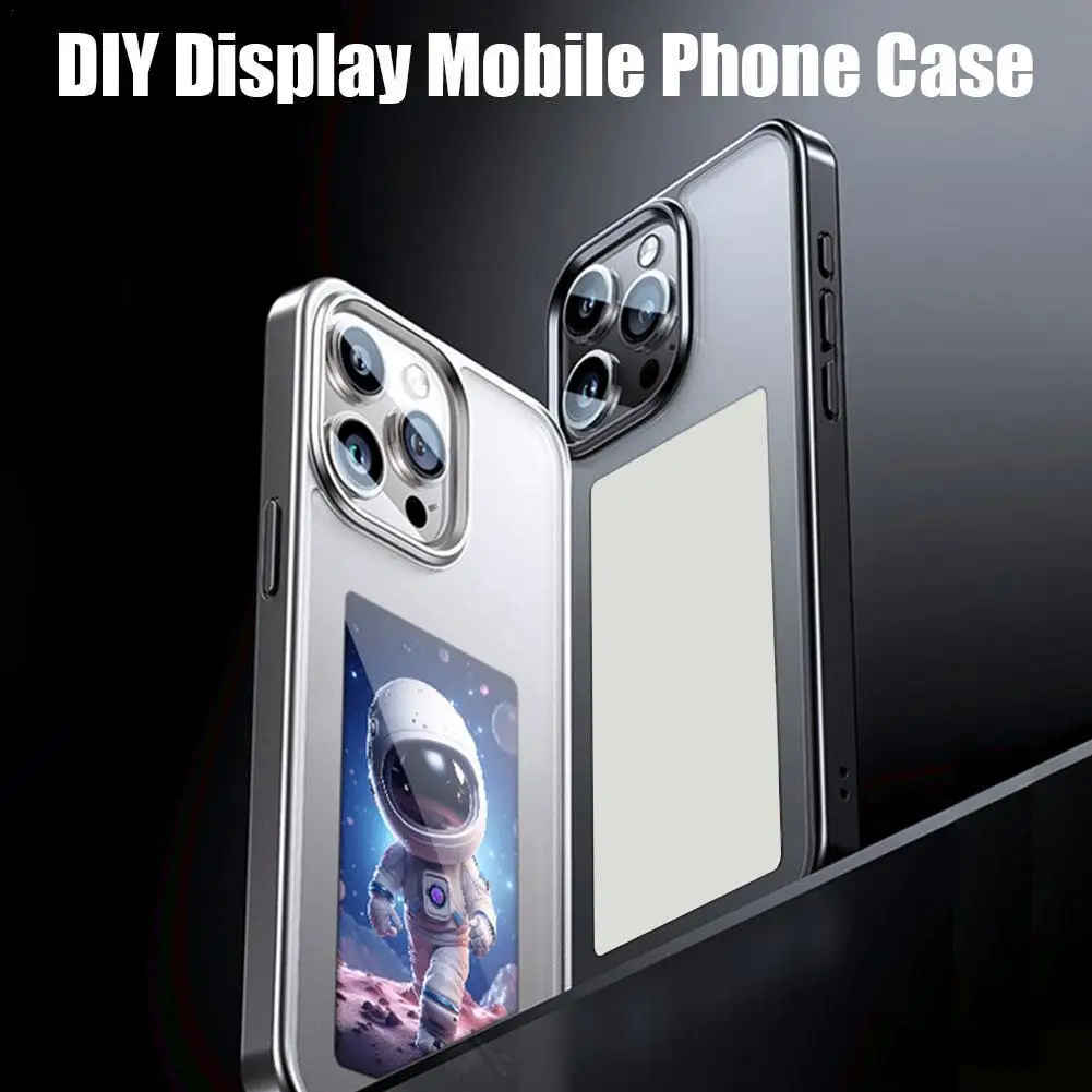 

DIY Display Ink Screen Phone Case Smart APP Refresh For Iphone 15 Pro Max Back Protective Cover Screen Display E Ink Case