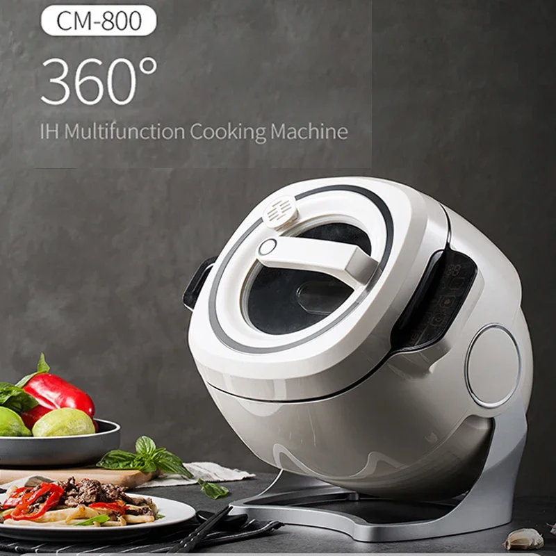 6L 220V  Intelligent Automatic Stir Frying Machine Household Electric Cooking Wok Pot Non-stick Multifunctional Cooker Pot 2000W