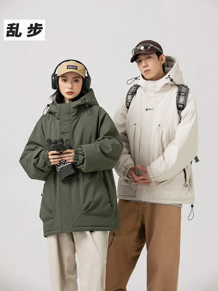 

Мужская утепленная куртка с капюшоном для работы на открытом воздухе, ветрозащитная, водонепроницаемая, на молнии, из хлопка и полиэстера