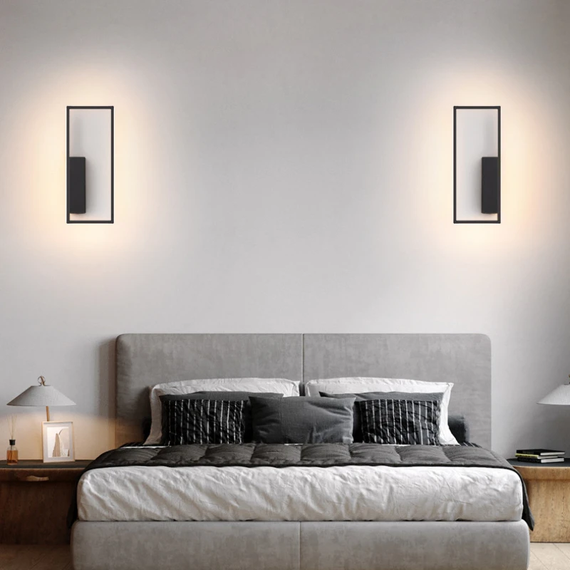 Wall Lamp 2024 New LED Living Bedroom Bedside Hallway Minimalist Nordic Hotel Square Decor Modern Interior Wall Lighting Lamp