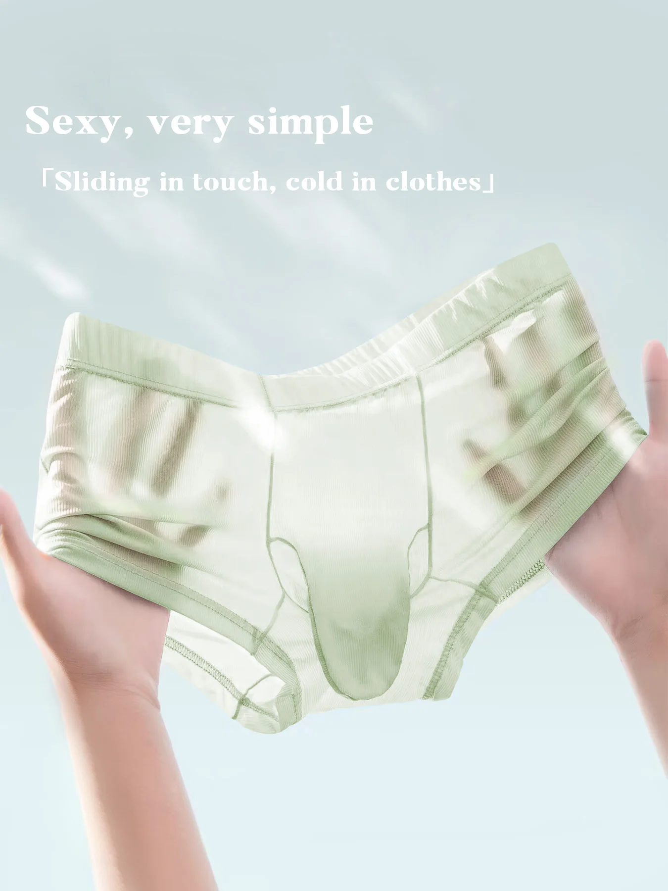Herren Eisseide Nahtlose Boxershorts Ultra-Dünne Atmungsaktive Slips mit Elefantennase-Design Durchsichtige Komfortable Unterwäsche – Detail 19