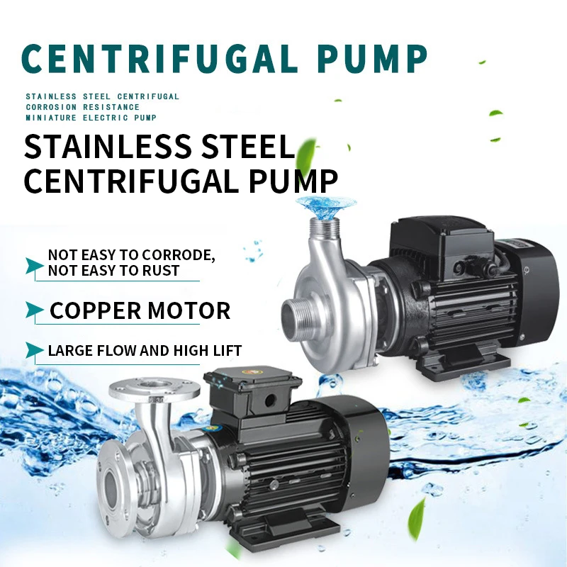 

50WB15-18/50WBS15-18 Acid and alkali corrosion-resistant stainless steel pump chemical horizontal centrifugal pump 1.5KW