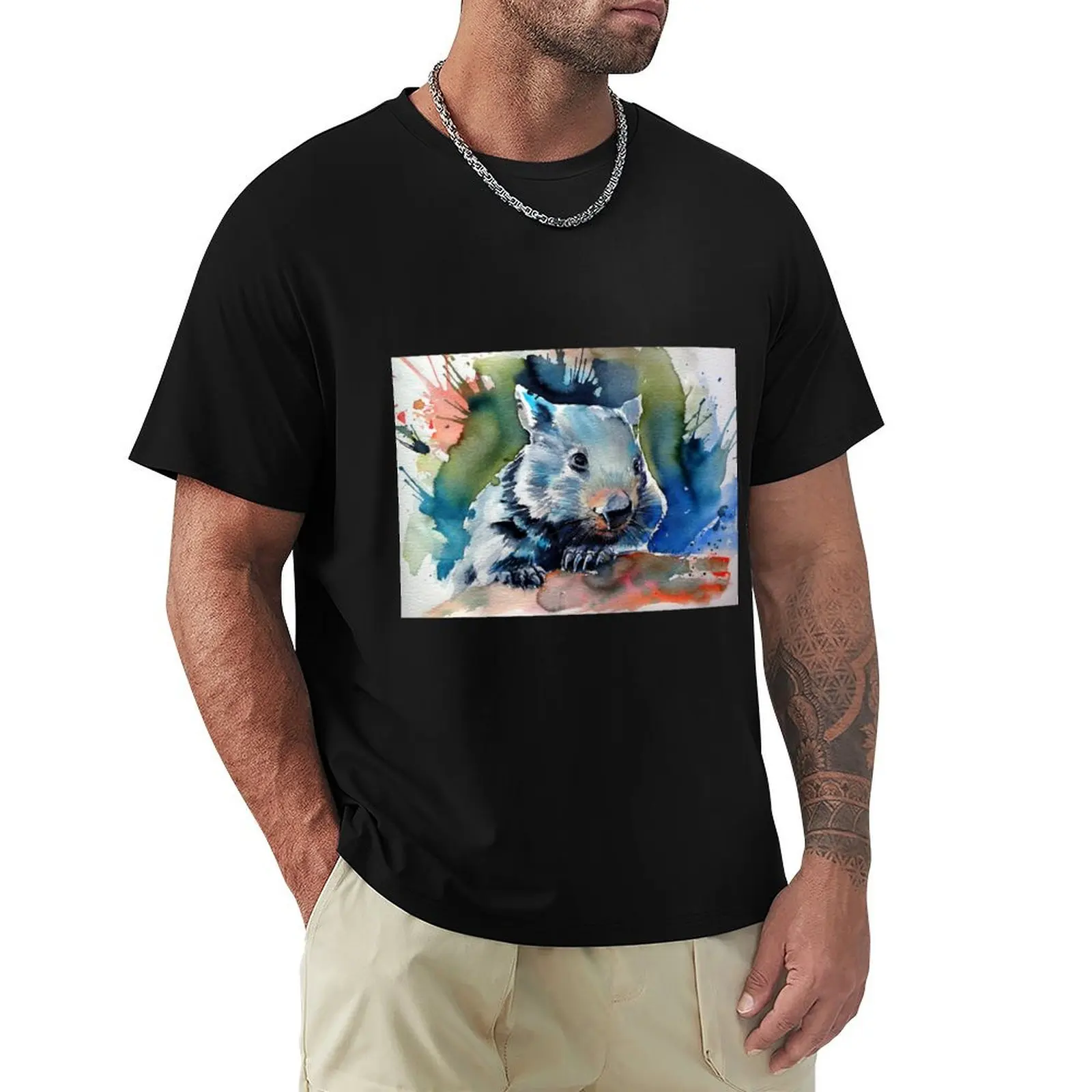 

Wombat V T-Shirt funny shirt cotton oversizeds cute tops mens t shirts pack
