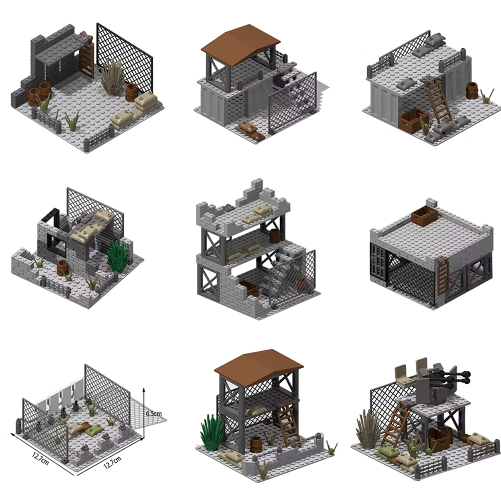 Military Army Soldiers World War Military Base Watchtower Sentry Model Assemble Building Blocks Bricks Children's DIY Toys