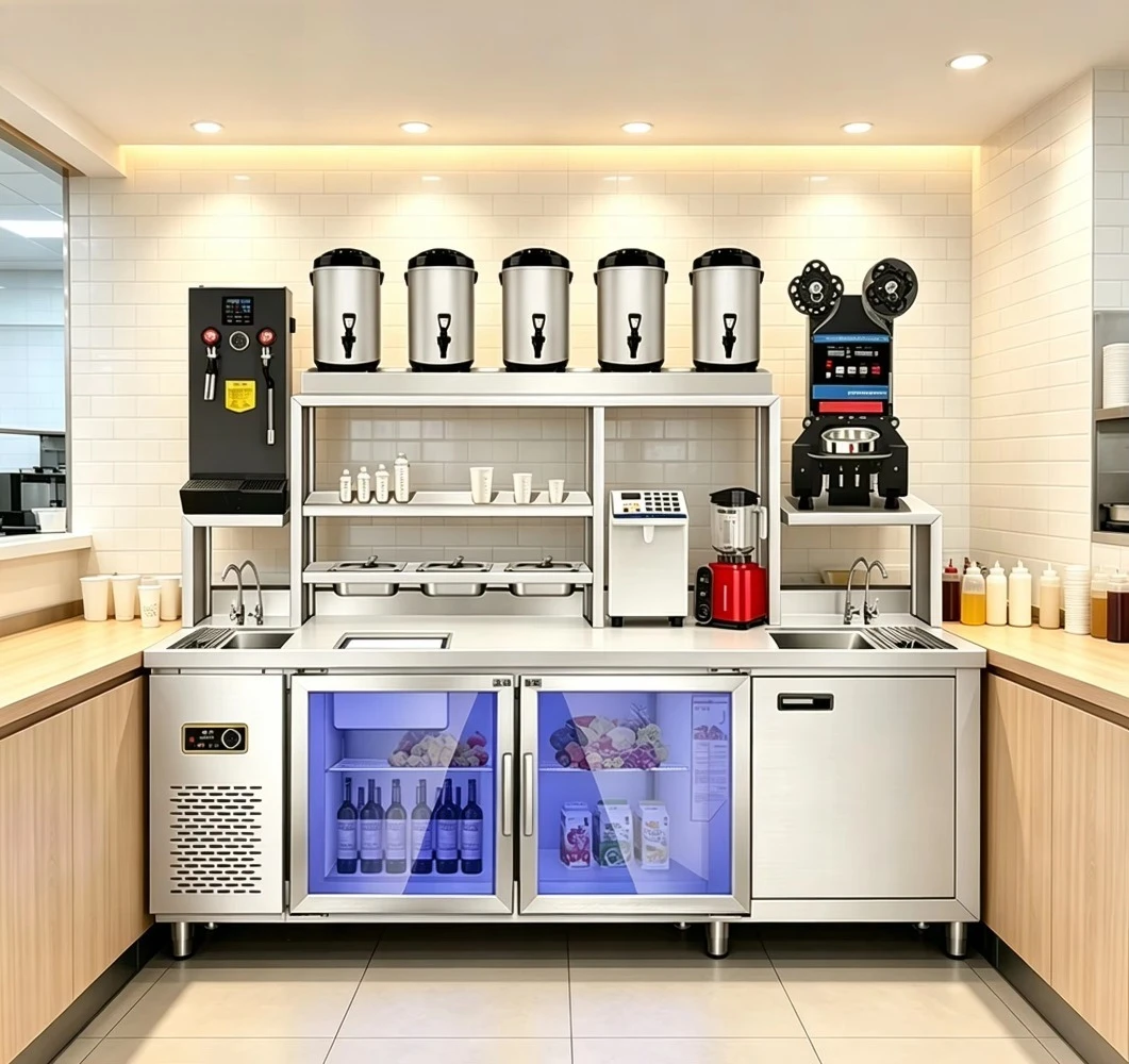 Multi Function Boba Tea Complete Equipment Integrated Commercial Beverage Workstation High Productivity Intelligent Tea Machine