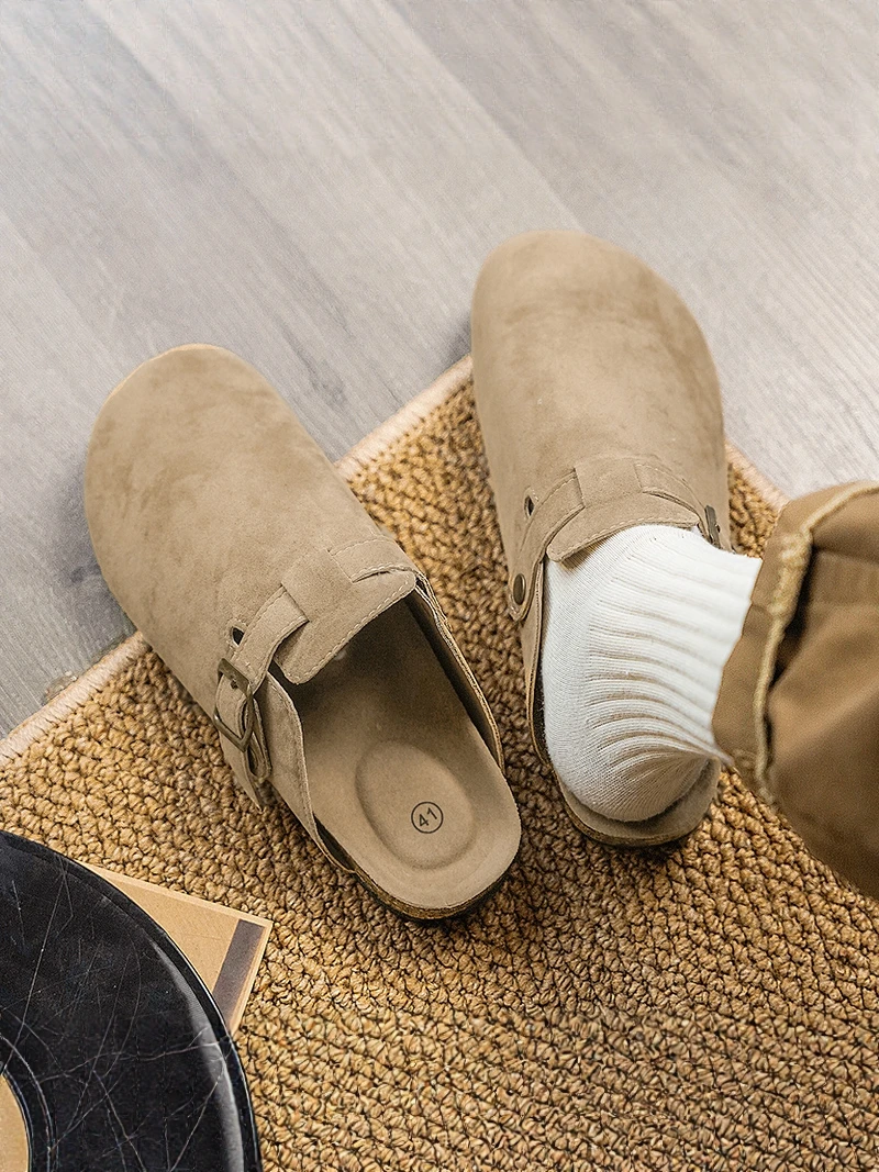 

Men's 2026 New Summer Retro Trendy Head Covering Semi-Flip Flop Lazy One-Step Casual Soft Bottom Mule Shoes