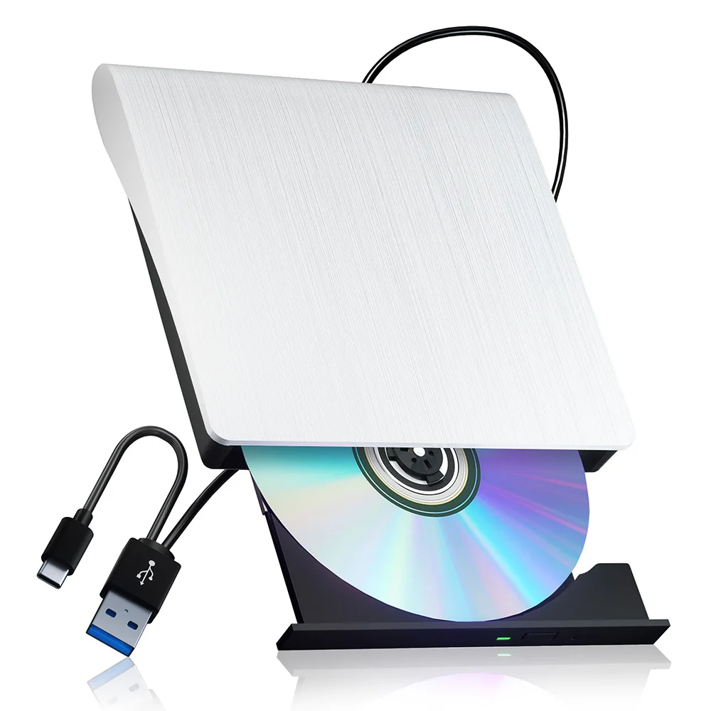 

USB 3.0 External CD DVD -/RW Drive Player Portable DVD Burner Reader Optical Drives For Laptop PC Windows 11 10 Linux OS Mac