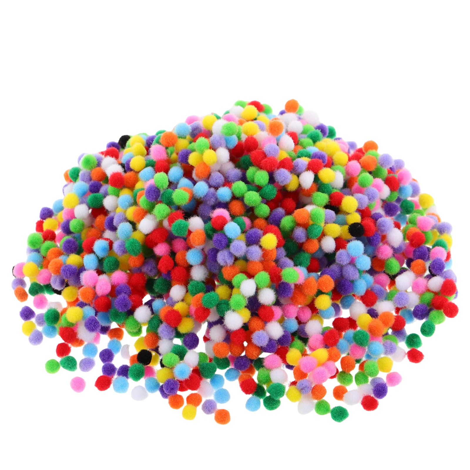 2000Pcs Craft Pom Poms Soft Colorful 5Mm Multicolor Balls for DIY Creative Projects Supplies Furry Pom Poms for Hats
