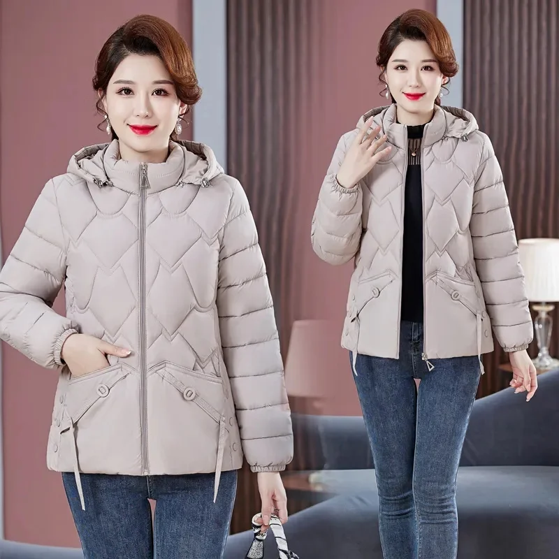 Winter Jacket Women Parkas 2023 New Korean Fashion Down Cotton Jacket Long Sleeve Hooded Parka Casual Loose Snow Wear Coat