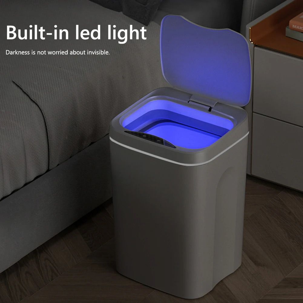 12/16/14L Bathroom Smart Sensor Trash Can 4 Opening Modes Automatic Garbage Bucket with LED Light For kitchen Toilet Wastebasket