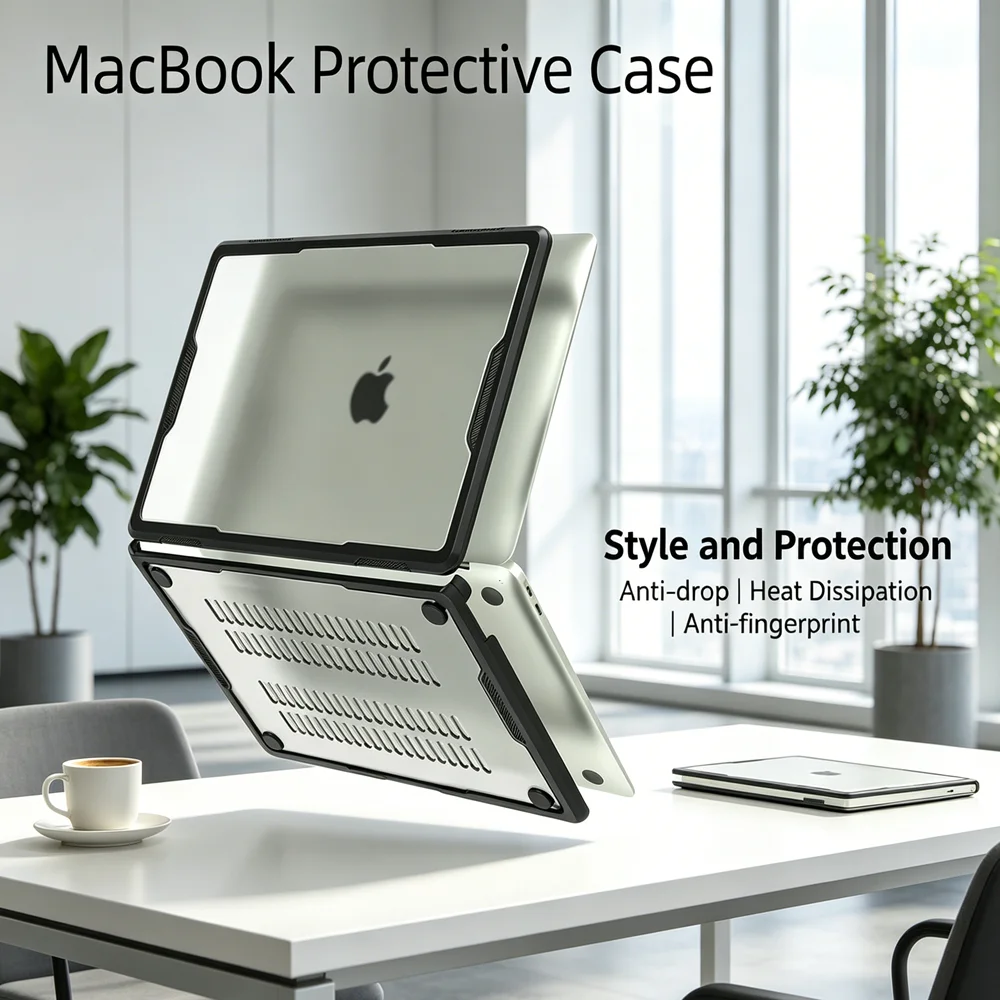 Compatible with MacBook Air A2681 A3113 A3240 A3449, 13.6 Inch,Clear TPU Black Edge MacBook Air Laptop Cover,Protective Case