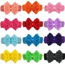 30/50Pcs Pet Dog Bowtie with Elastic Band Chiffon Rose Style Bows Pet Dog Grooming Product for Small Middle Large Dog Bowties