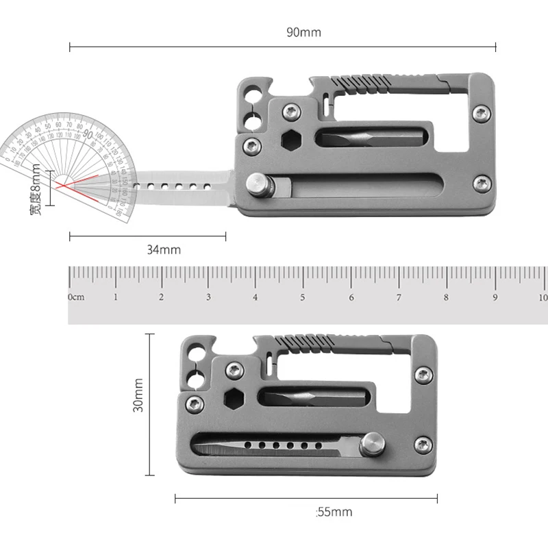 5 w 1 brelok ze stopu tytanu nóż składany klucz wielofunkcyjny śrubokręt korkociąg Outdoor EDC narzędzie do samoobrony ostrze 5CR