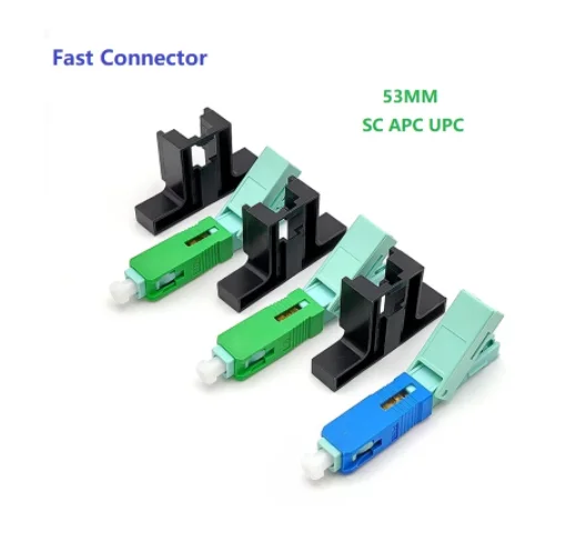 

100 PCS SC APC/UPC Fast Connector APC Single-Mode Connector FTTH Tool Cold Connector APC Fiber Optic Connnector 53mm