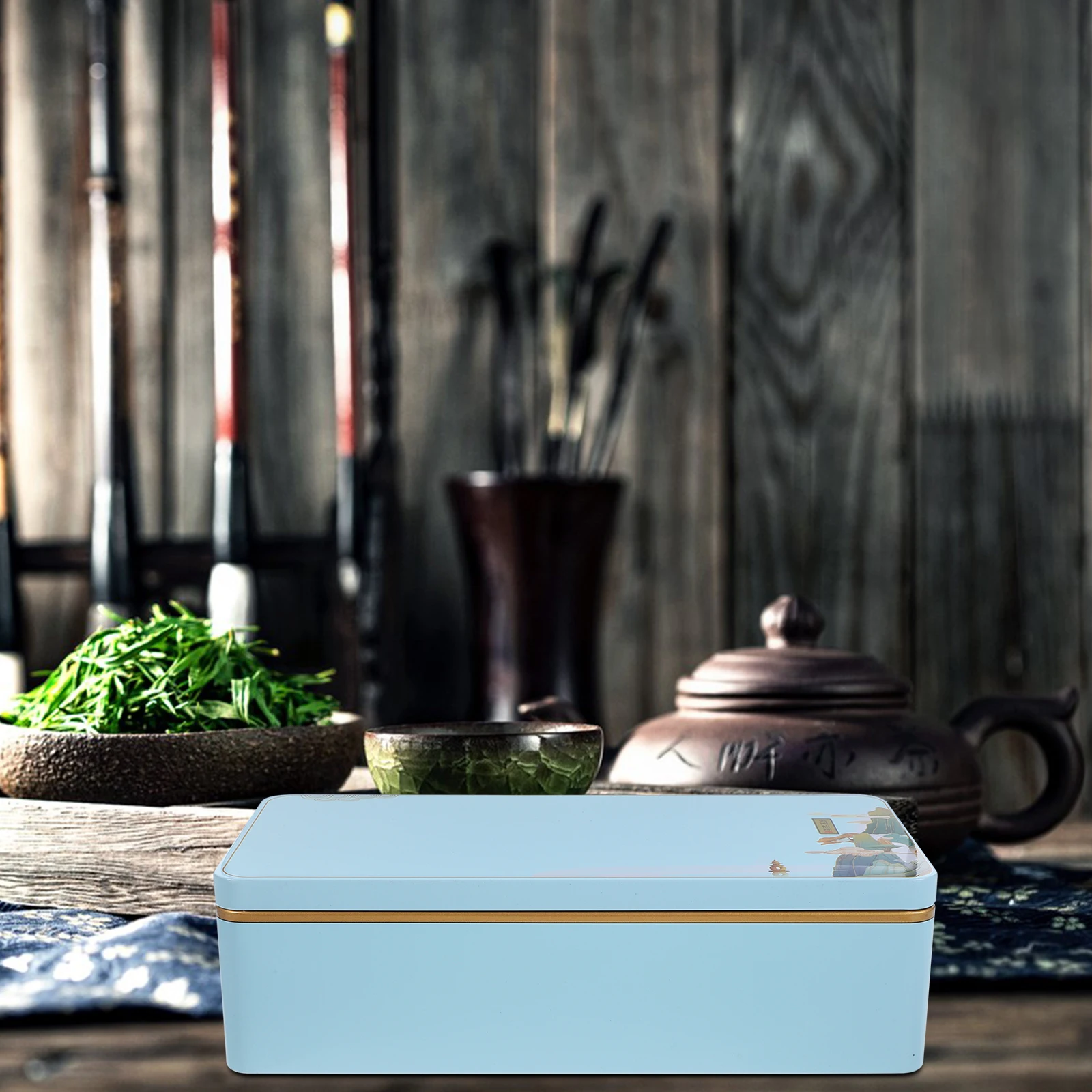 

Tea Storage Box Food Container Airtight Jar Jars Gift Canister with Lids Tin Tinplate Household Canisters