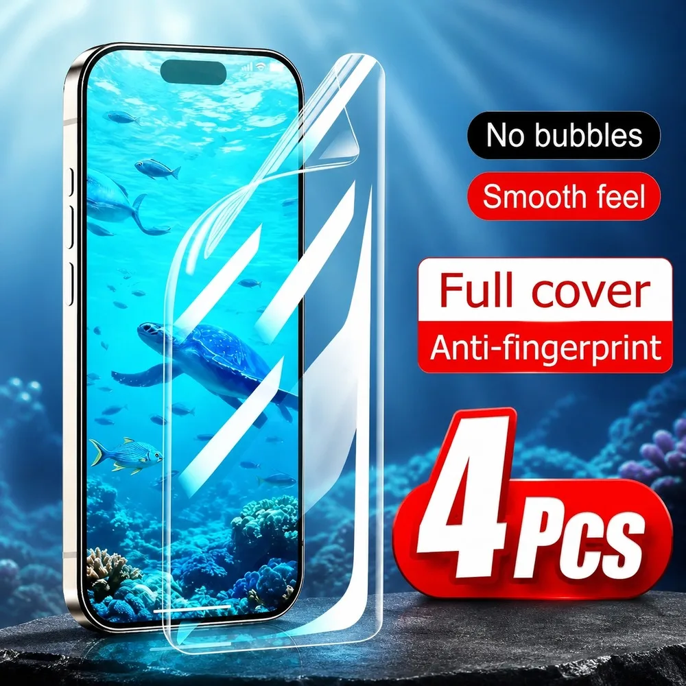 4PCS Hydrogel Film For Samsung Galaxy A05 A06 A07 A15 A16 A17 Soft Screen Protector For Samsung Galaxy A23 A24 4G A25 A26 A27 HD