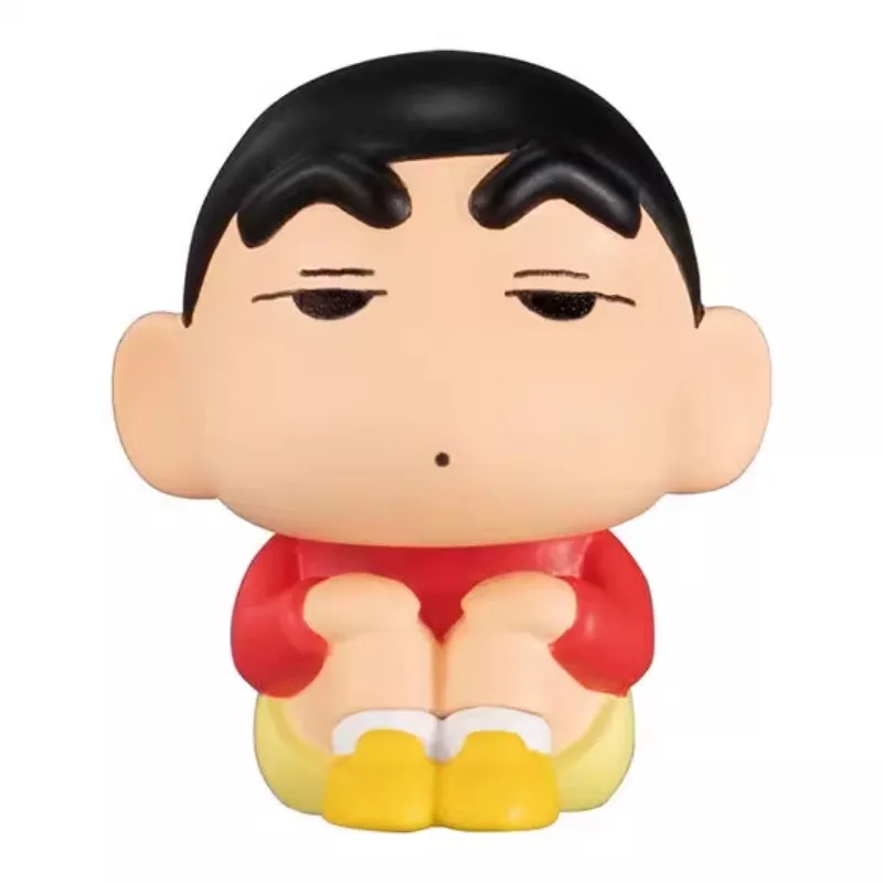 Bandai Japan Gashapon Crayon Shin Chan Figurine Anime Cute Mini Waiting Doll Action Figure Model Kawaii Capsule Toys Gift