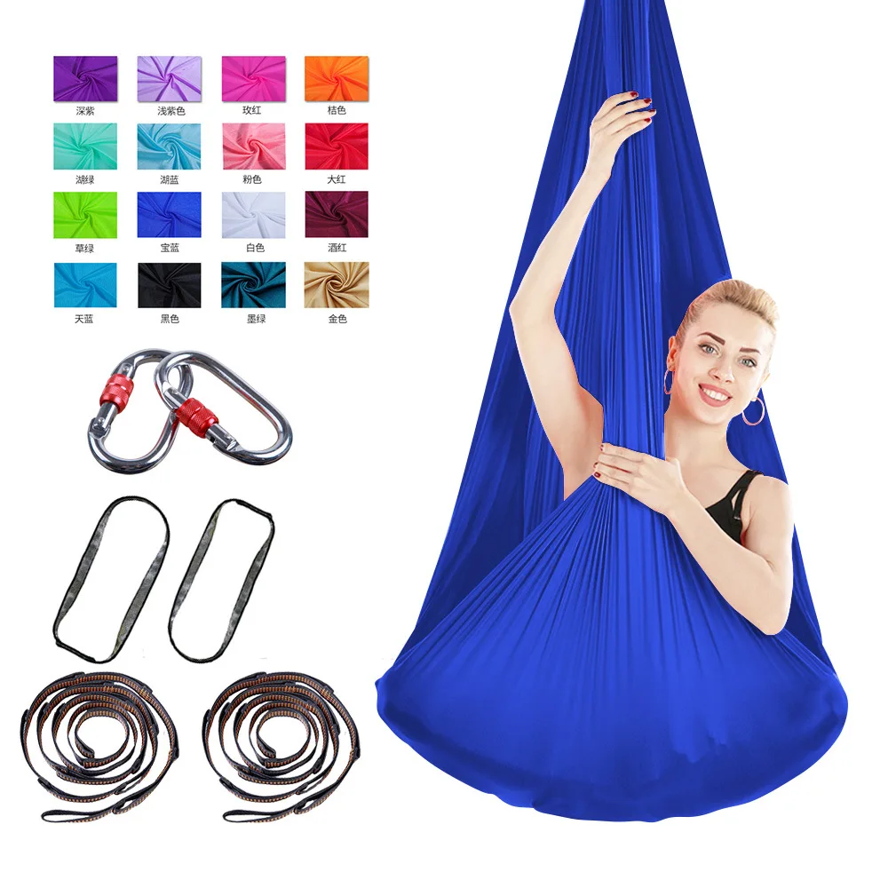 플라잉 요가 해먹 Aerial Indoor Silk Anti-gravity Knot-free Includes Buckle And Rope Гамак Для Аэройоги Yoga Hammac