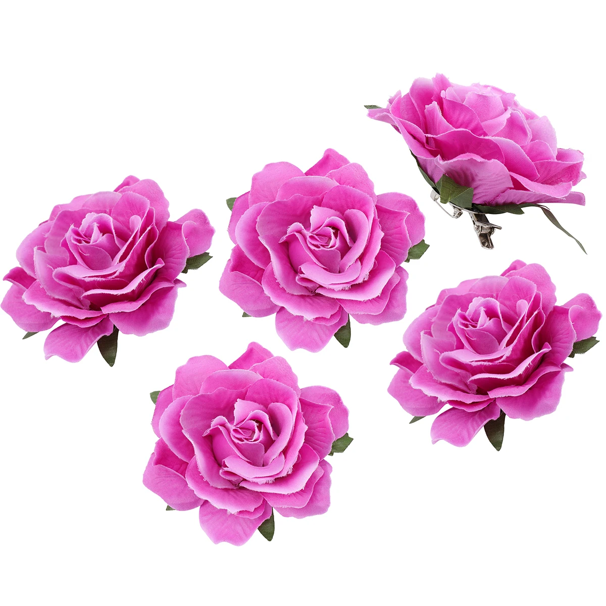 

5pcs Big Rose Brooch Hair Clip Wedding Corsage Bride Dainty Floral Bouquet Accessories Artificial Flower Pin For Bridal