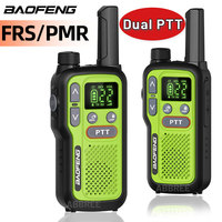 2PCS Baofeng BF-T18 Mini Walkie Talkie Long Range PMR FRS Dual PTT Two Way Radio Type-C Charger NOAA Service For Trip Camping